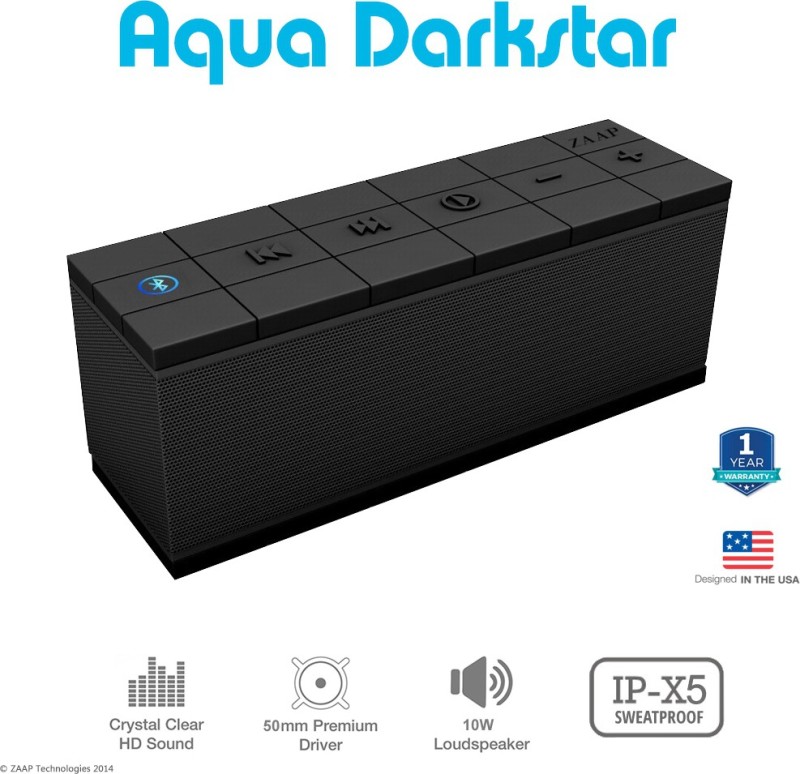 Zaap Aqua Darkstar Bluetooth Speaker(Black, Stereo Channel)