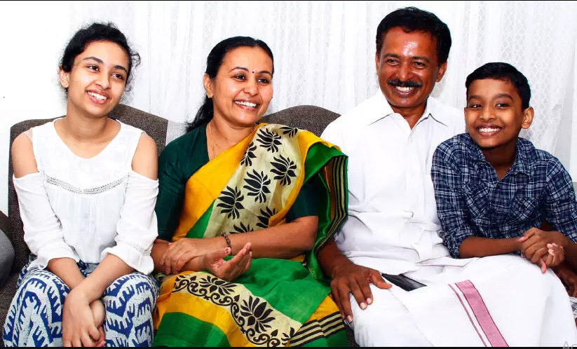 Veena George with Family