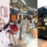 21 bananas were planted symbolically.  The poster says that they are not creating New Kerala, they are looting the common people's tax money