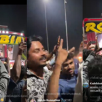 "Nan Tirumpi Vanditgangi Sol": Rob's way to Kerala is met with a huge welcome, a crowd including children and women greets him.