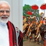 Mini Pooram in front of Prime Minister Narendra Modi who is coming to Kerala for BJP program!  15 elephants and a mela of 200 people will be lined up