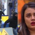 He came with his face hidden.  He ran away jokingly beating Arjun and Jasmine, Nora was shocked to see them