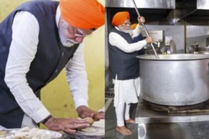 Modi spread chapati in community kitchen. Prime Minister Narendra Modi emotionally.