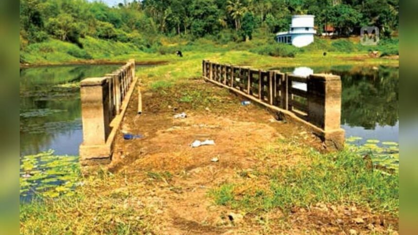 The water level in the dam has dropped to a great extent and the bridge that was submerged decades ago is visible again, the incident happened in Kerala.