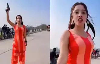 To become viral, the young woman danced with a gun on the country road. Finally, what happened