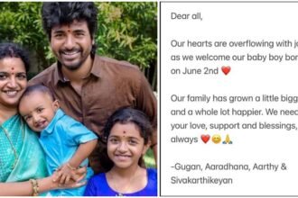 A new baby for Sivakarthikeyan's family and the audience wished them well