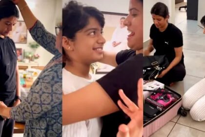 After a long time, Amrita returned to her own home, after performing aarti, she received the gifts Amrita brought to her daughter Avantika.