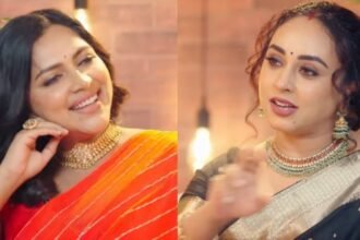 Comment that my golden pearl won't wear a saree like this. It's beautiful to see both of them when they become mothers.