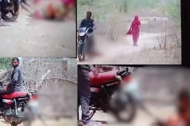 He tied his wife's legs to the back of the bike and dragged her along the rocky and thorny roads. Video viral.