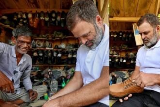 This shoe is said to be worth up to 10 lakh rupees. Rahul Gandhi stitched shoe viral