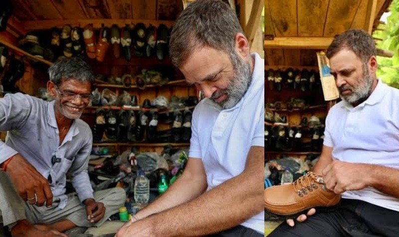This shoe is said to be worth up to 10 lakh rupees. Rahul Gandhi stitched shoe viral