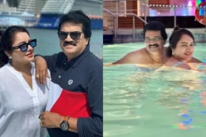 Lekha with a picture from the pool. Comment whether it has gone back to the twenties